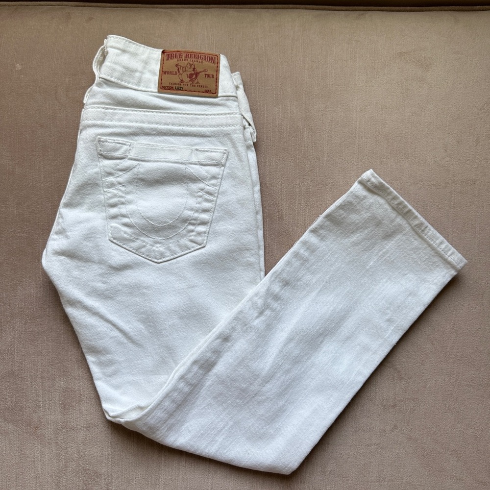Last Chance! True Religion White Cropped Denim Size 24